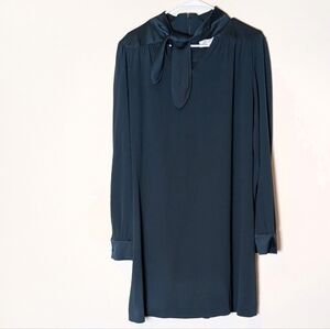 Jane Atelier Goat Deep Green Emerald Bow Tie Silk Satin Like Elegant Dress 14‎